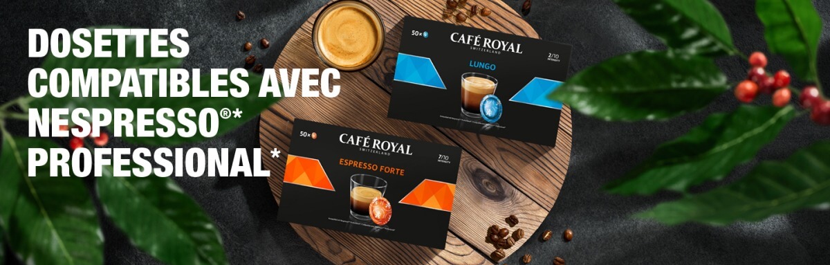 Capsule Nespresso Pro Compatible Café Bio Café Royal Office Pads Lungo  Forte - 50 capsules