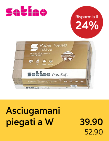 Satino asciugamani piegati a W, PureSoft, marrone, 1 scatola da 25 confezioni (3000 asciugamani)