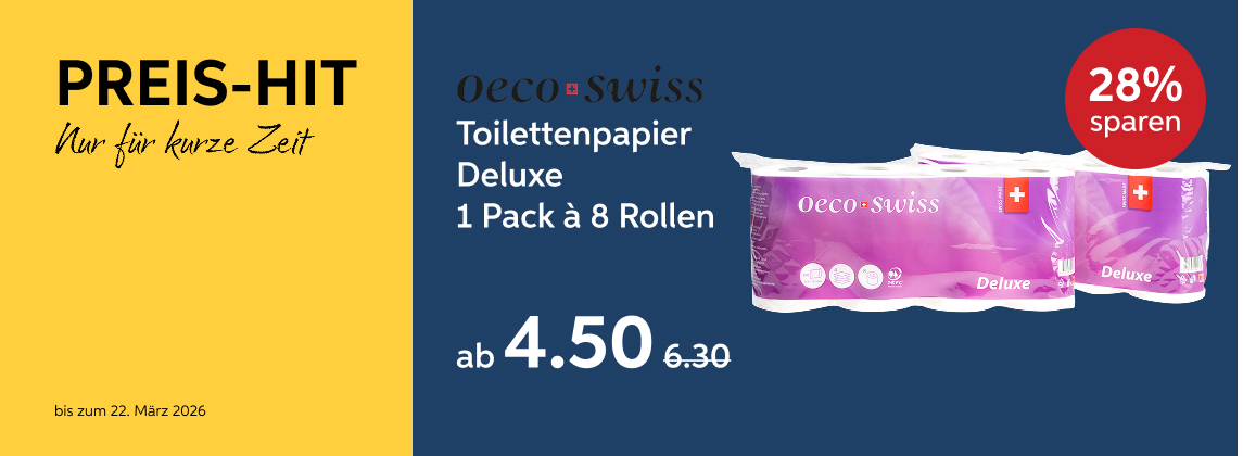 Oeco Swiss Toilettenpapier Deluxe , 8 Rollen