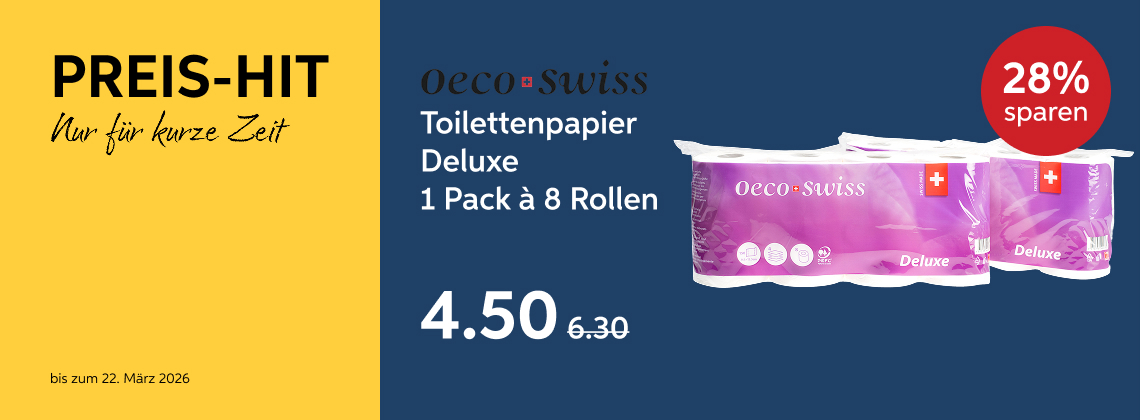 Oeco Swiss Toilettenpapier Deluxe , 8 Rollen