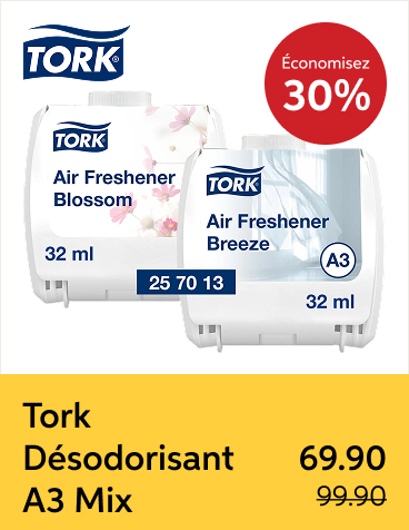 Tork Désodorisant A3 Mix, brise printanière & jardin fleuri, 2 pièces, 0.032 l