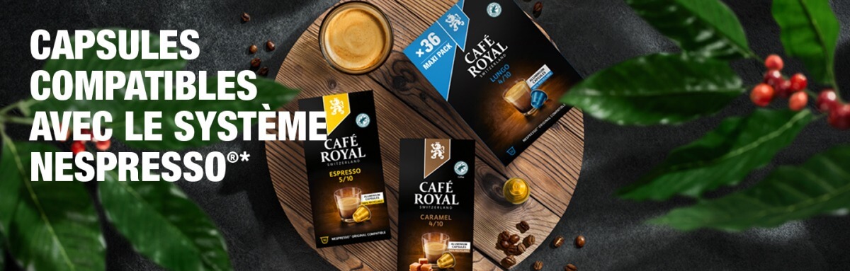 Capsule Nespresso Pro Compatible Café Bio Café Royal Office Pads Lungo  Forte - 50 capsules