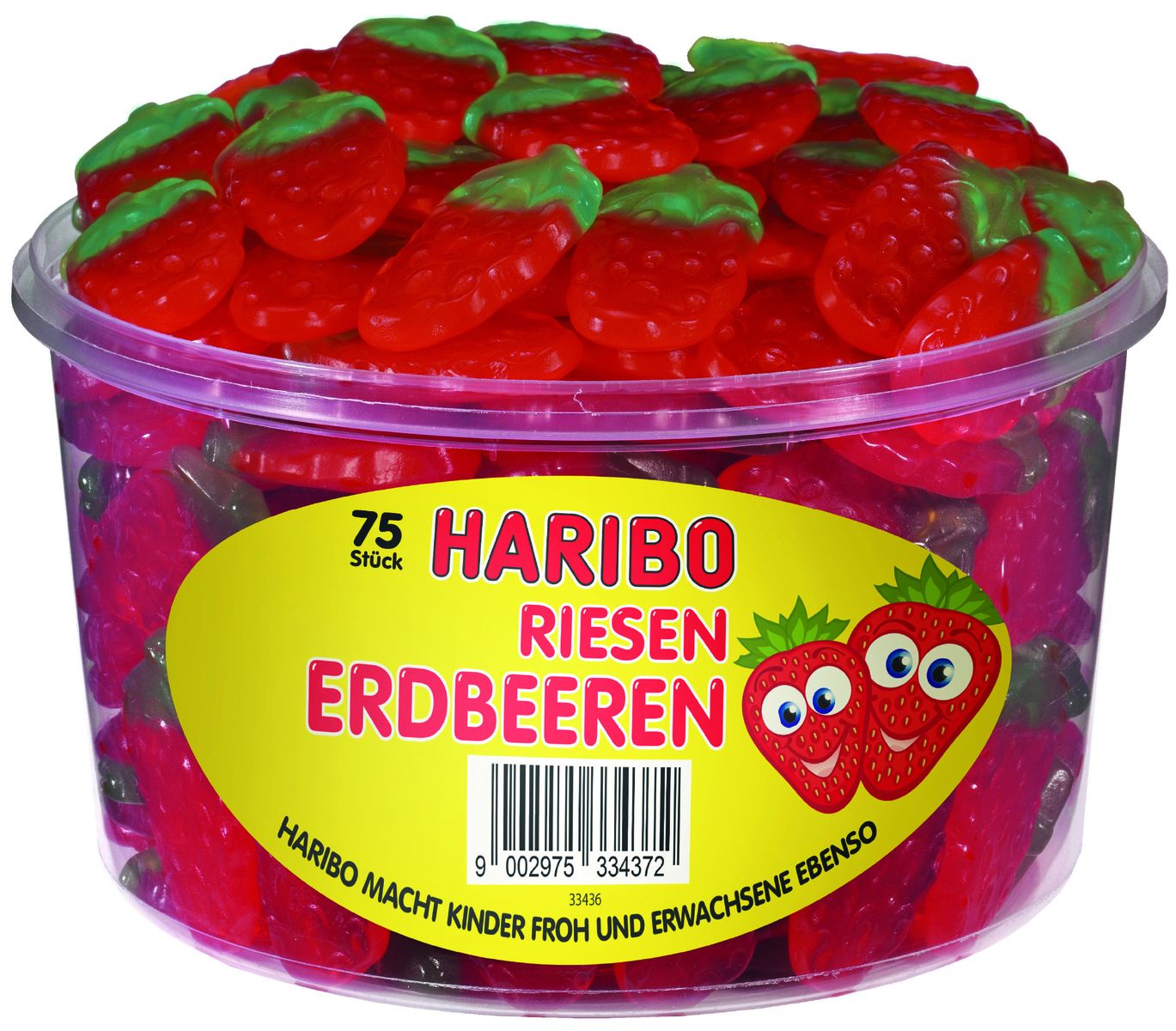 Haribo Caramelle Gommose Fragole Giganti 75 Pezzi