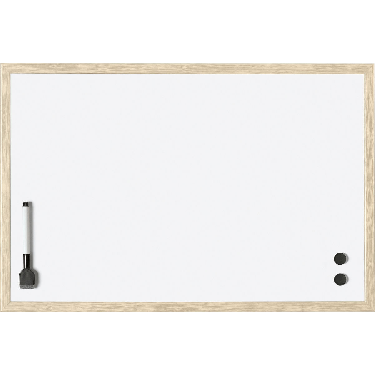 MAGNETOPLAN Tableau blanc avec cadre en bois, 590 x 390 mm, acier