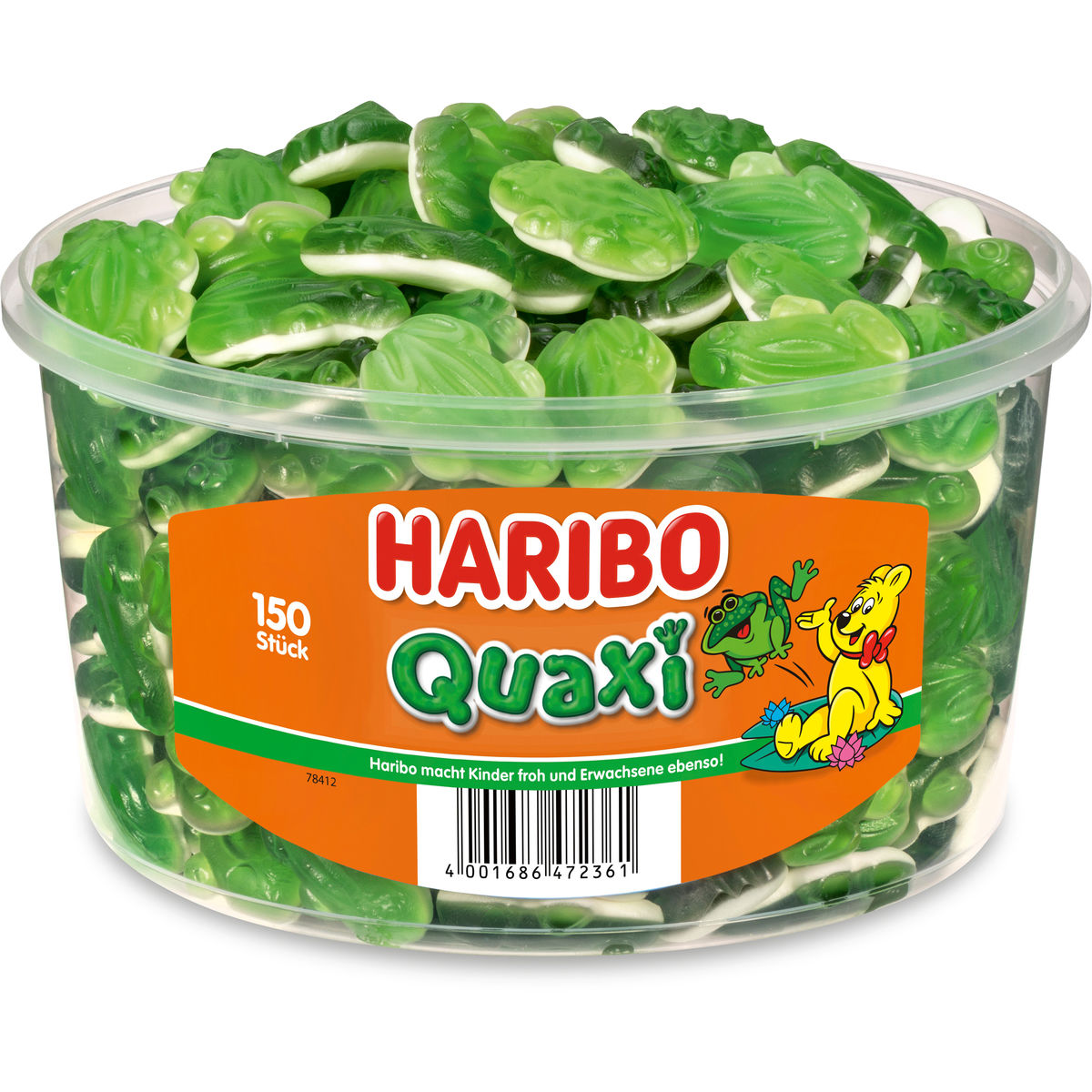 Haribo Quaxi Rane 1050g, 150 pezzi
