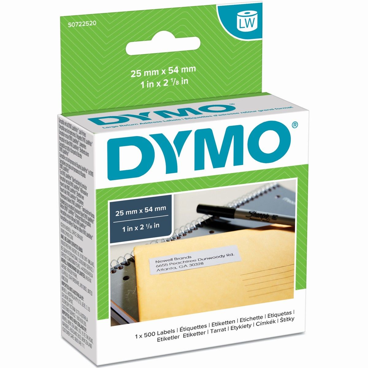 Dymo Etichette LW, S0722520, 25 x 54 mm, 500 pezzi