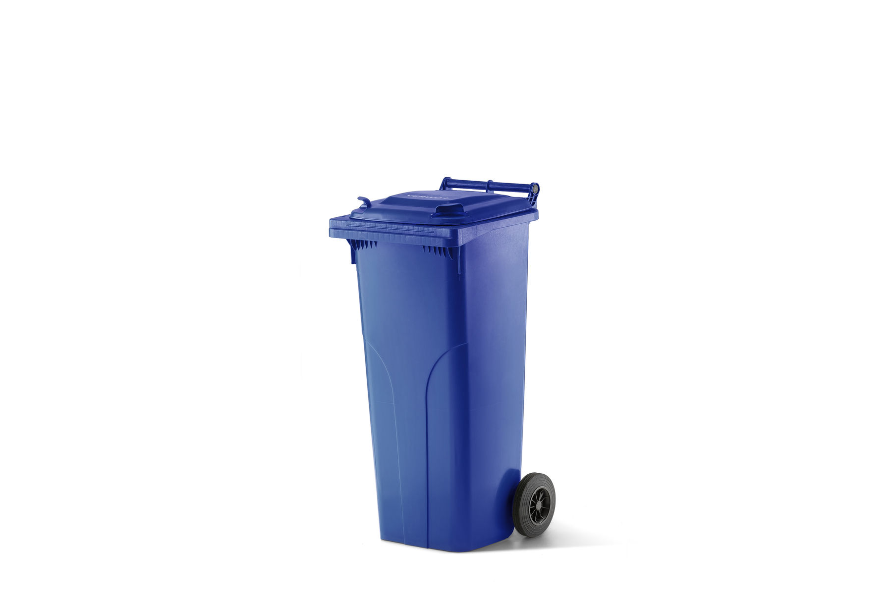 VERWO Kunststoffcontainer mit Deckel, blau, 140 Liter