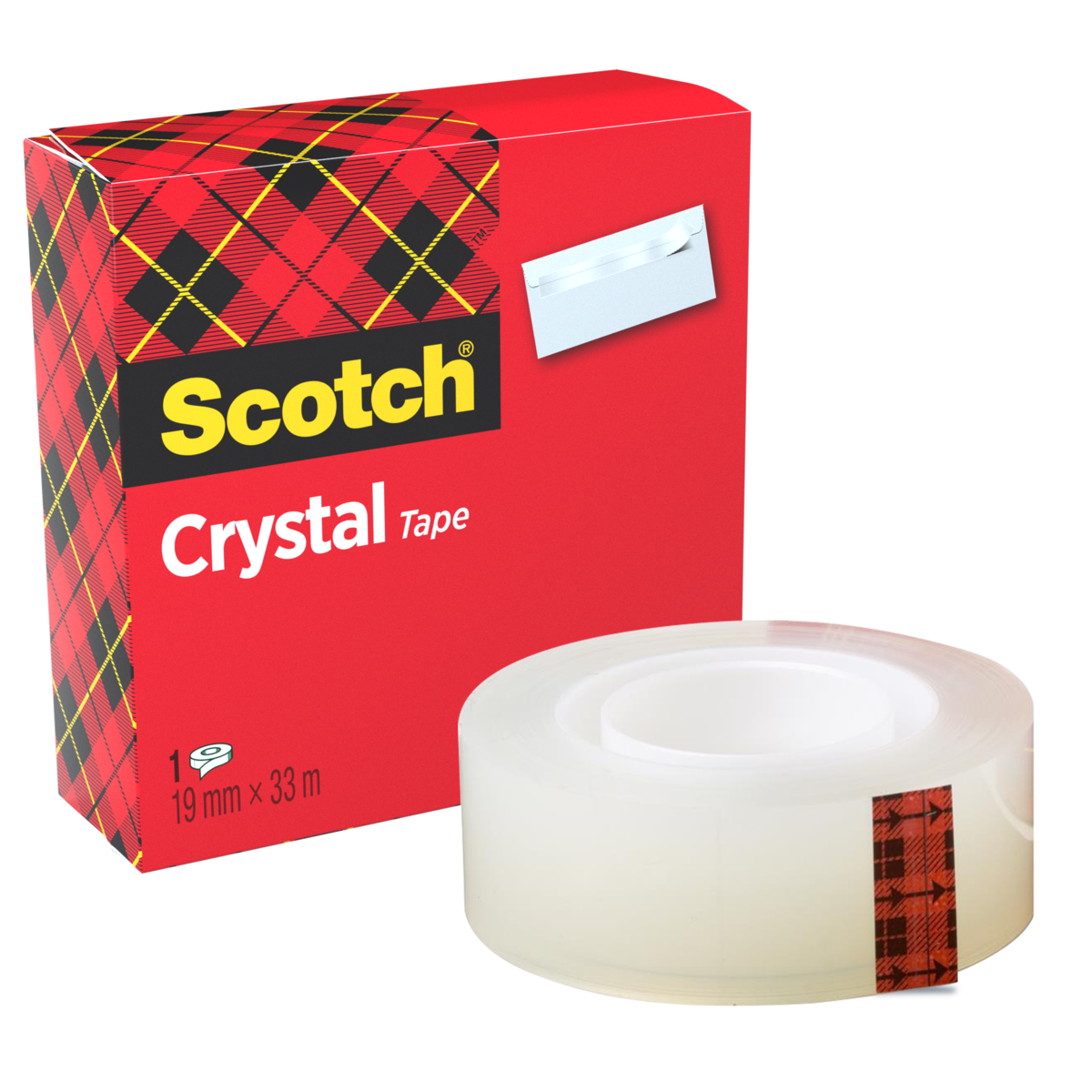 Scotch Ruban adhésif de bureau Crystal, transparent, 19 mm x 33 m