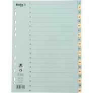 Biella Kartonregister, A4, blau/gelb, 1-20