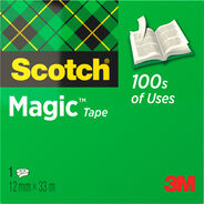 Scotch Büroklebeband Magic 810, transparent matt, 12 mm x 33 m