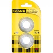 Scotch® doppelseitiges Klebeband, Nachfüllpackung, 2 Rollen, 12 mm x 6.3m