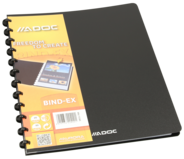Adoc Sichtbuch Bind-EX, 20 Taschen, A4, genarbt, schwarz