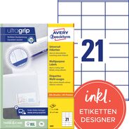 Avery Zweckform Universal-Etiketten ultragrip, 70 x 41 mm, 3481, weiss
