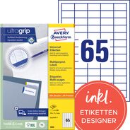 Avery Zweckform Universal-Etiketten ultragrip, 38 x 21.2 mm, 3666, weiss
