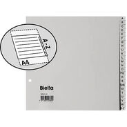 Biella Register, grau, A4 halbe Höhe, A-Z