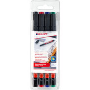 Edding pennarello permanente OHP F, custodia a 4 colori