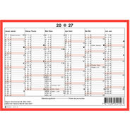 Simplex Wandkalender 2027, A5 quer, 6 Monate / Seite