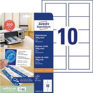 Avery Zweckform Visitenkarten C32010-10, A4, 200 g/m², matt