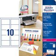 Avery Zweckform Visitenkarten, A4, 270 g/m², glanz