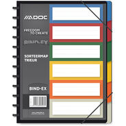 Adoc Organisationsmappe Bind-Ex, A4, blanco, schwarz