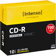 Intenso CD-R Slim 80min/700MB, 52x Printable, 10 Stück