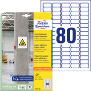 Avery Zweckform Stark haftende Papier-Etiketten, 35,6 x 16,9 mm, 1600 Etiketten