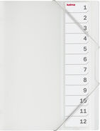 Fächermappe Kolma New Century 12 Fächer weiss transparent