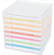 Notizbox transparent 95/95/95mm, weiss/farbig, ca. 700 Blatt