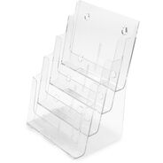 Deflecto Prospekthalter Dokuholder, A4, hoch, 4 Fächer