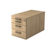 Rollcontainer AMPYR Solid mit 3 Schüben, eiche, 42.8 cm, 51.2 cm, 80 cm
