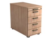 Standcontainer AMPYR Solid mit 4 Schüben, nussbaum, 4 Stück, 42.8 cm, 72 cm, 80 cm