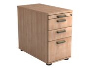 Standcontainer AMPYR Solid mit Hängeregister und 3 Schüben, nussbaum, 42.8 cm, 72 cm, 80 cm