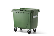 VERWO Kunststoffcontainer mit Deckel, grün, 660 Liter