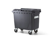 VERWO Kunststoffcontainer mit Deckel, anthrazit, 660 Liter