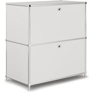 Sideboard VEROM, 2 Schubladen, mit Lochgriffen, weiss