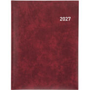 Biella Agenda 2027 Orario, 1 Woche / 2 Seiten, weinrot