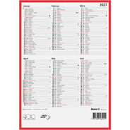 Biella Wandkalender 2027, A4 hoch, 6 Monate / Seite
