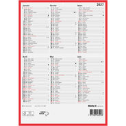 Biella Wandkalender 2027, A4 hoch, französisch, 6 Monate / Seite