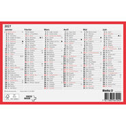 Biella Wandkalender 2027, A5 quer, französisch, 6 Monate / Seite