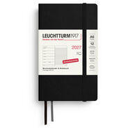 Leuchtturm1917 Agenda 2027 Pocket, Softcover, 1 Woche / Seite + Seite Notiz, schwarz