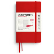 Leuchtturm1917 Agenda 2027 Pocket, Softcover, 1 Woche / Seite + Seite Notiz, port red
