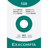 Karteikarten Exacompta A5 liniert 100Stk