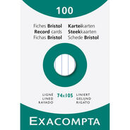 Karteikarten Exacompta A7 liniert 100Stk