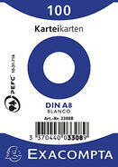 Karteikarten Exacompta A8 blanco 100Stk