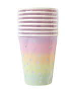 I AM CREATIVE Bicchiere carta, menta/rosa, 8 pezzi