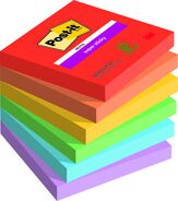 Post-it Haftnotizen Super Sticky Notes, Playful Collection assortiert, 76 x 76 mm, 6 Stück