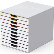 Durable Schubladenbox Varicolor 10, weiss/multicolor