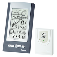 HAMA Elektronische Wetterstation, schwarz / silber, Kunstoff / Metall, 1 Stück, 11.2 cm, 30 cm, 4.7 cm, 0.425 kg