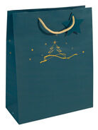 Sigel Geschenktasche Christmas tree petrol, 26 cm, 33 cm, 12 cm