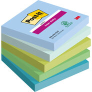 Post-it Notes adhésives Super Sticky Oasis, 76 x 76 mm, 5 x 90 feuilles